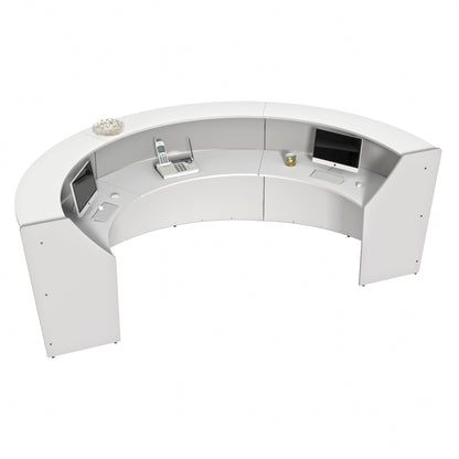 Linea Italia Curved Reception Desk with Counter 3 Units