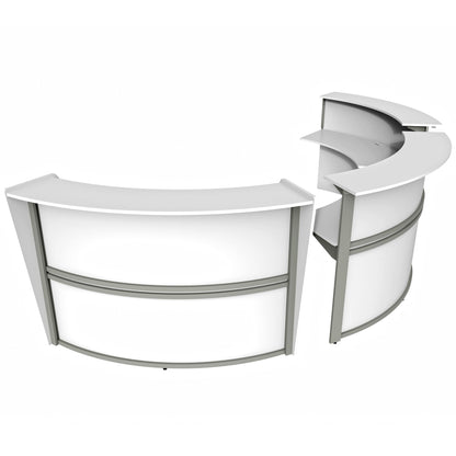 Linea Italia Curved Reception Desk with Counter 3 Units