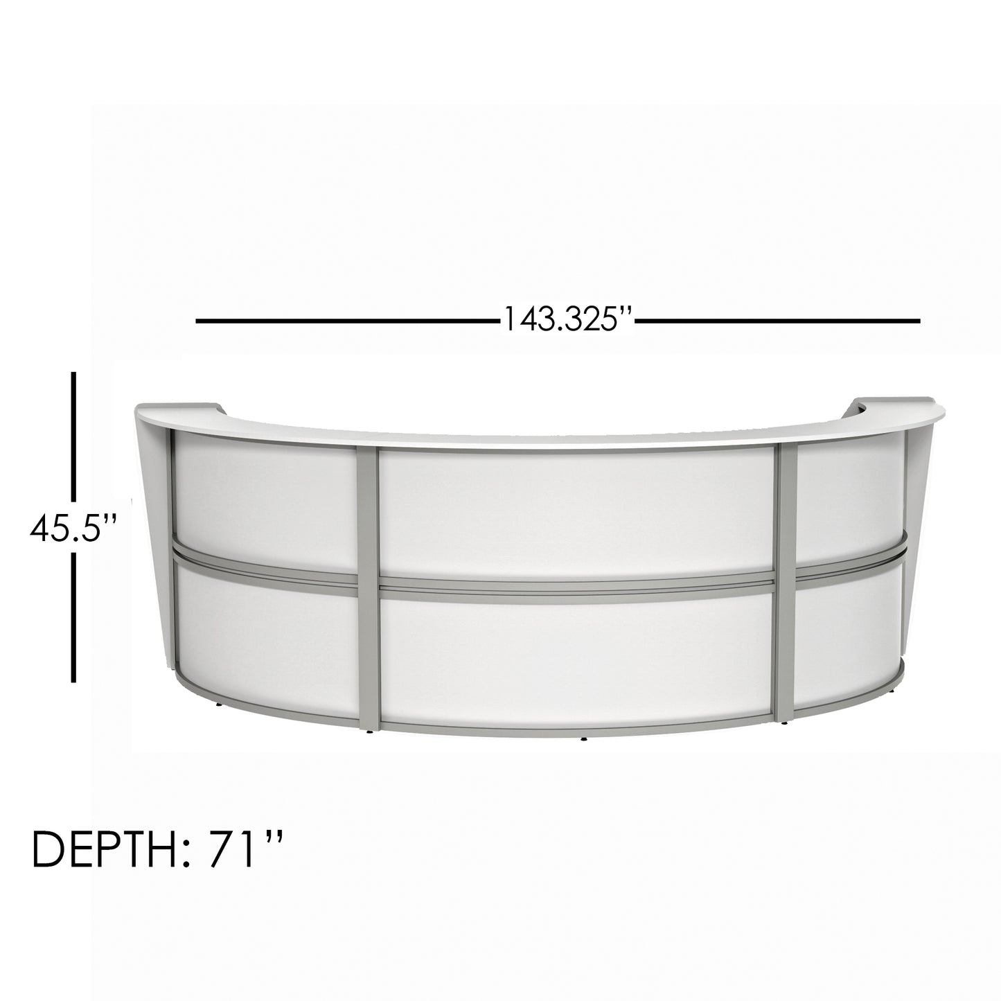 Linea Italia Curved Reception Desk with Counter 3 Units