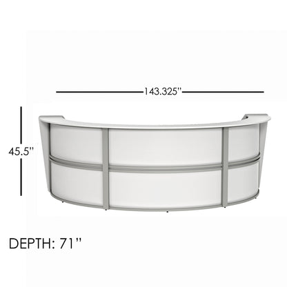 Linea Italia Curved Reception Desk with Counter 3 Units