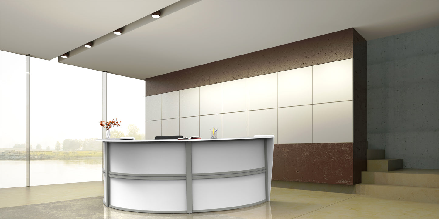 Linea Italia Curved Reception Desk with Counter 3 Units