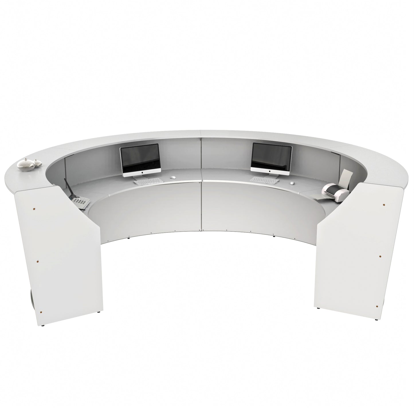 Linea Italia Curved Reception Desk with Counter 4 Units