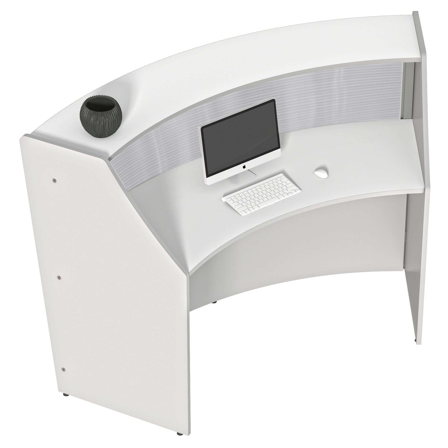 Linea Italia Curved Reception Desk with Polycarbonate Single Unit