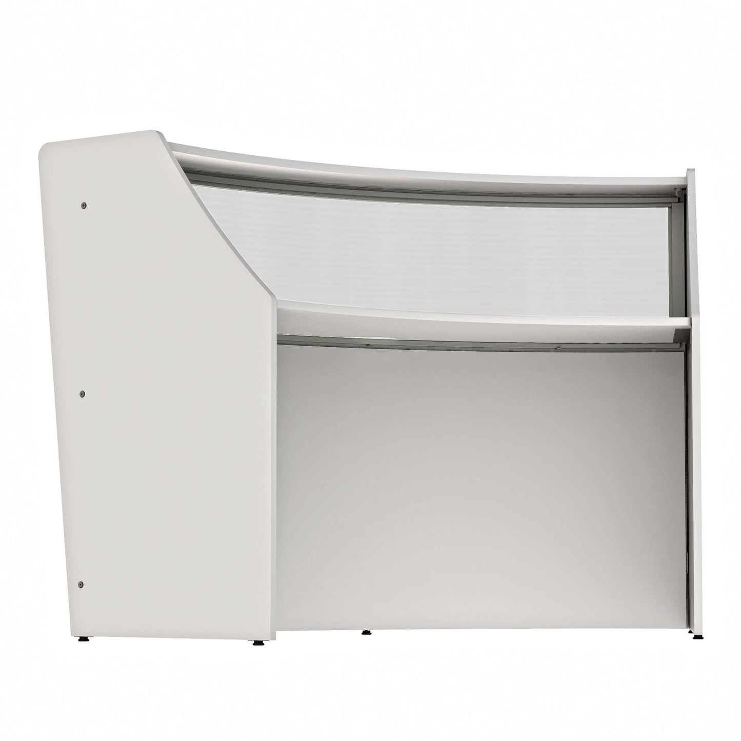 Linea Italia Curved Reception Desk with Polycarbonate Single Unit