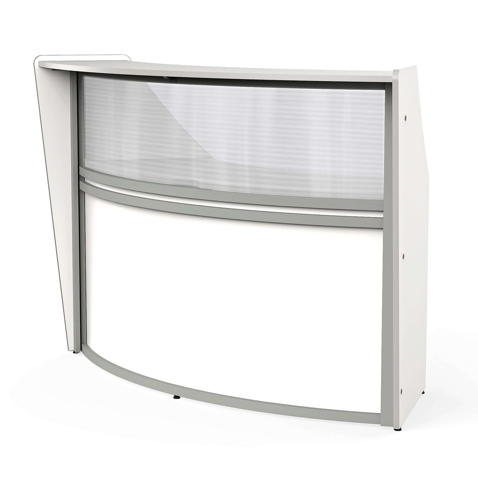 Linea Italia Curved Reception Desk with Polycarbonate Single Unit