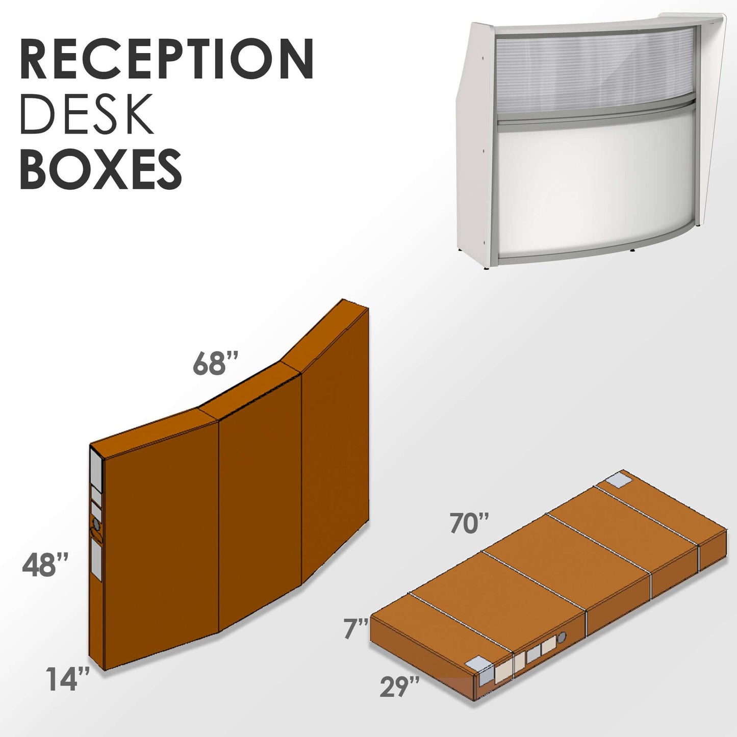 Linea Italia Curved Reception Desk with Polycarbonate Single Unit