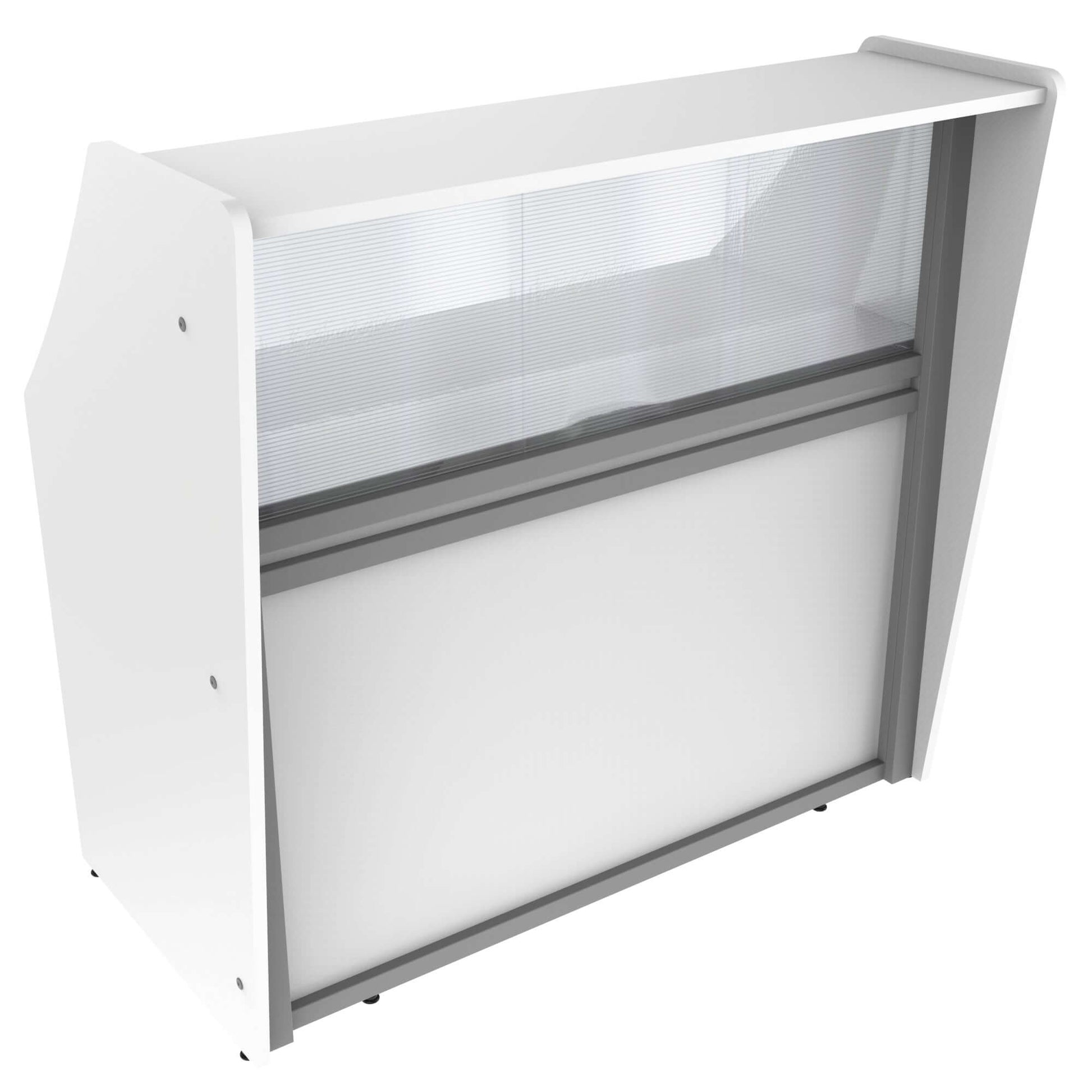 Linea Italia Straight Reception Desk with Polycarbonate Single Unit