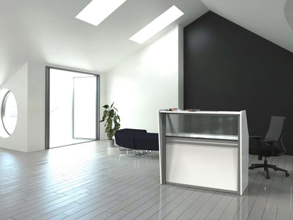 Linea Italia Straight Reception Desk with Polycarbonate Single Unit