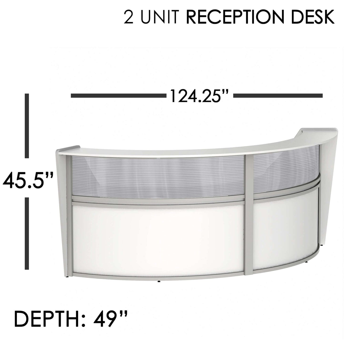 Linea Italia Curved Reception Desk with Polycarbonate 2 Units