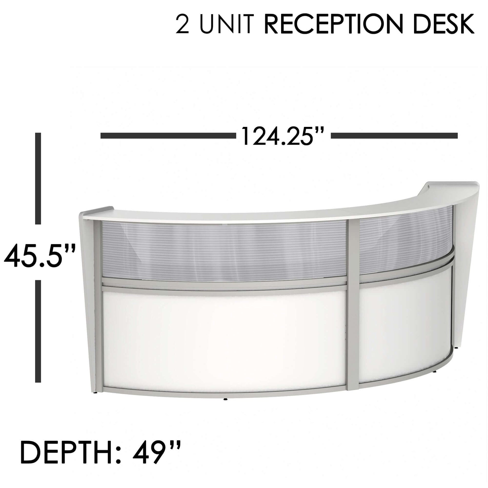 Linea Italia Curved Reception Desk with Polycarbonate 2 Units