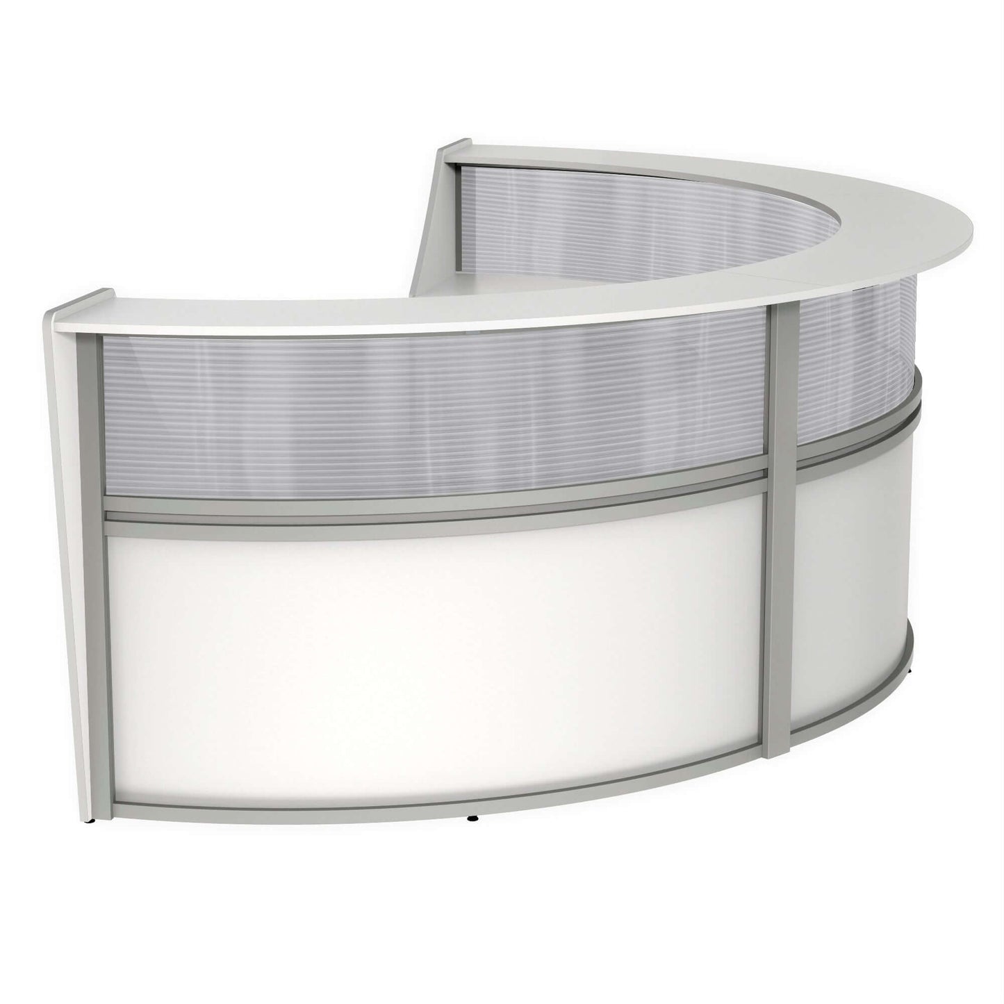 Linea Italia Curved Reception Desk with Polycarbonate 3 Units