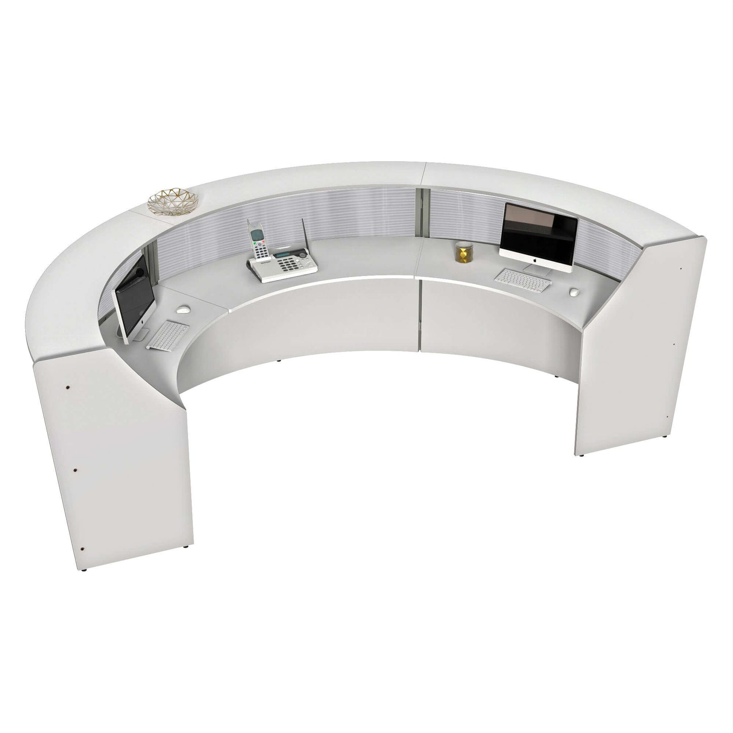 Linea Italia Curved Reception Desk with Polycarbonate 3 Units