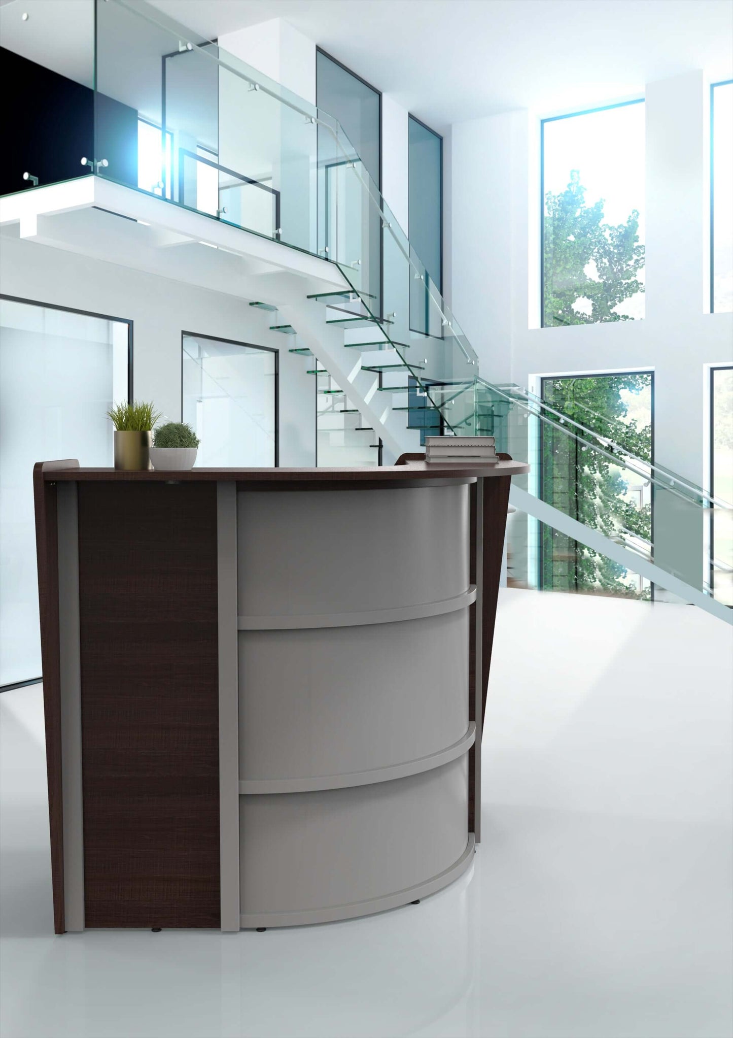 Linea Italia Corner Reception Desk Single Unit