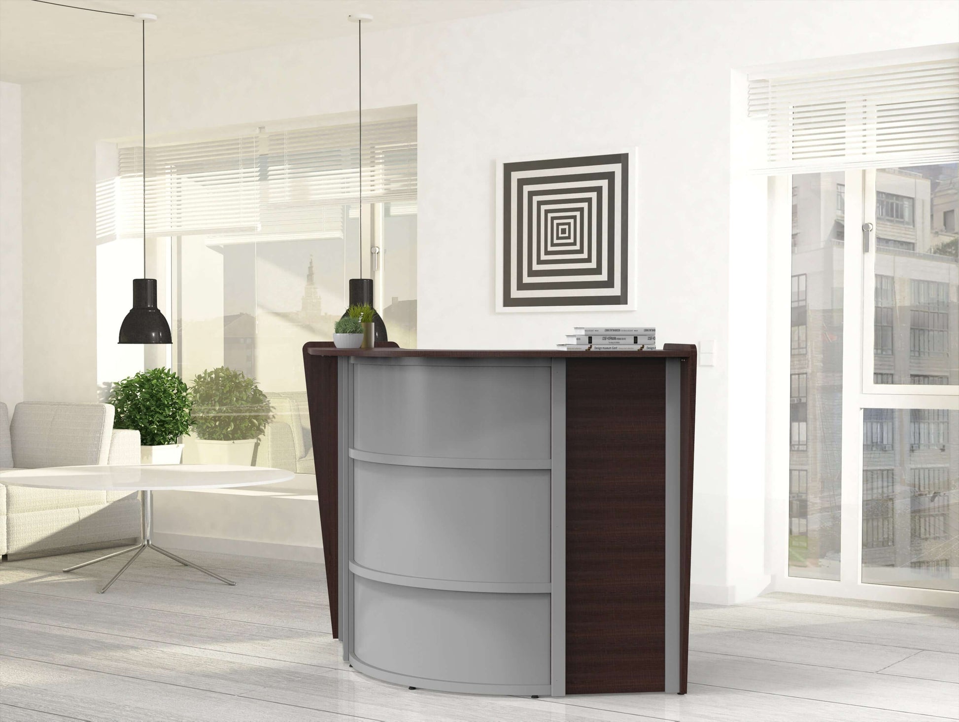 Linea Italia Corner Reception Desk Single Unit