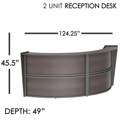 Linea Italia Curved Reception Desk with Counter 2 Units