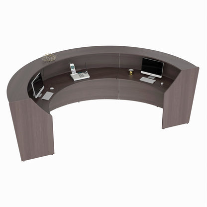 Linea Italia Curved Reception Desk with Counter 3 Units