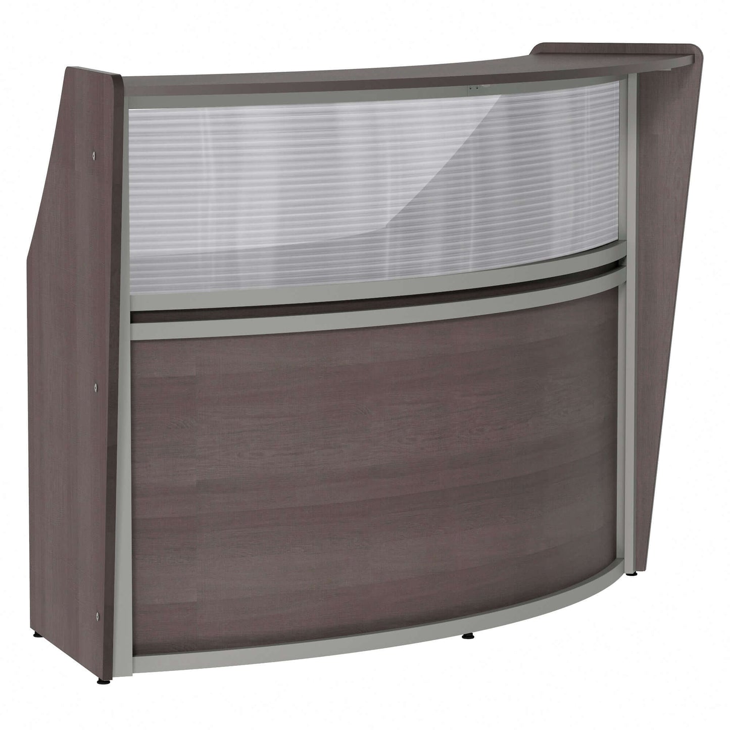 Linea Italia Curved Reception Desk with Polycarbonate Single Unit