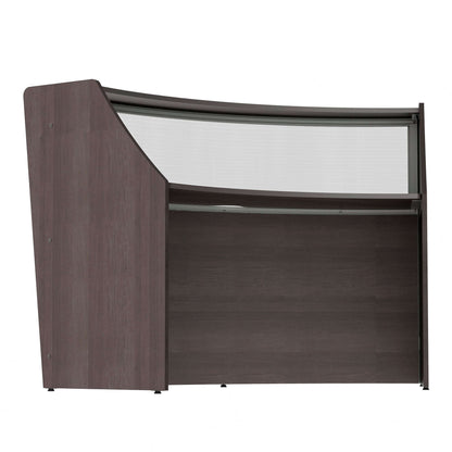 Linea Italia Curved Reception Desk with Polycarbonate Single Unit