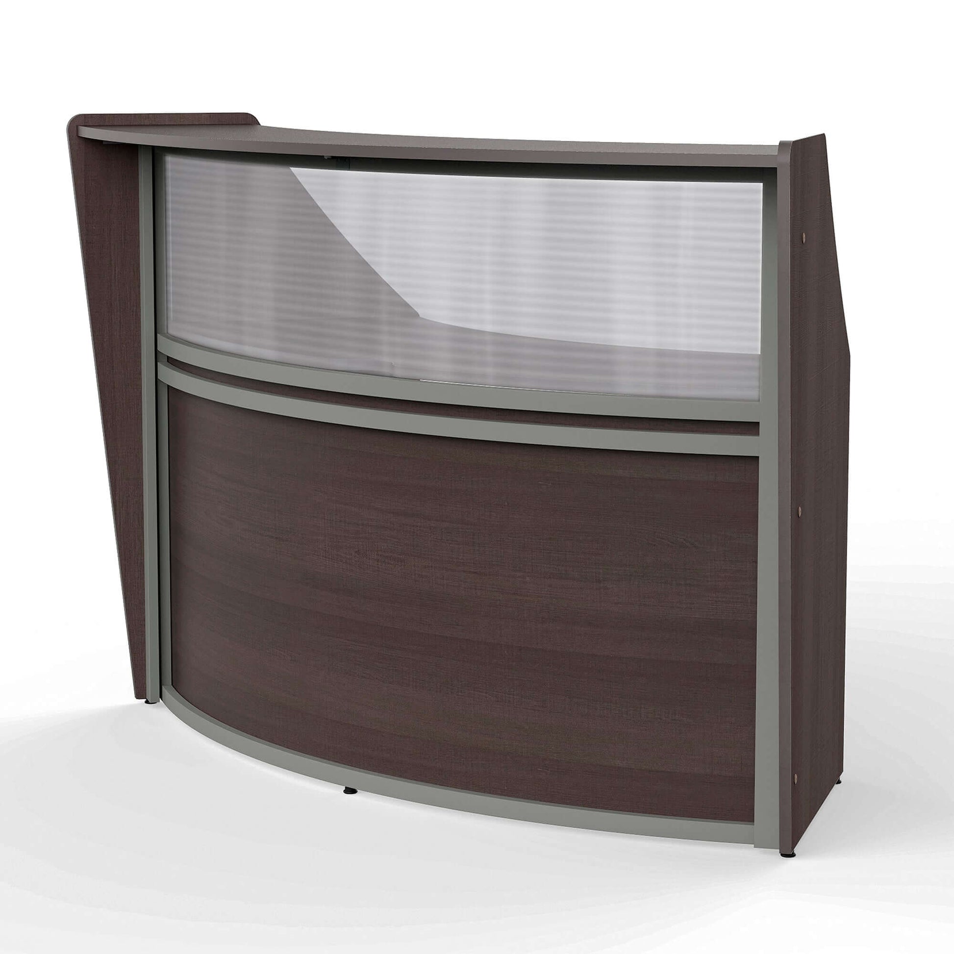 Linea Italia Curved Reception Desk with Polycarbonate Single Unit