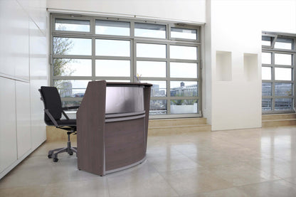 Linea Italia Curved Reception Desk with Polycarbonate Single Unit