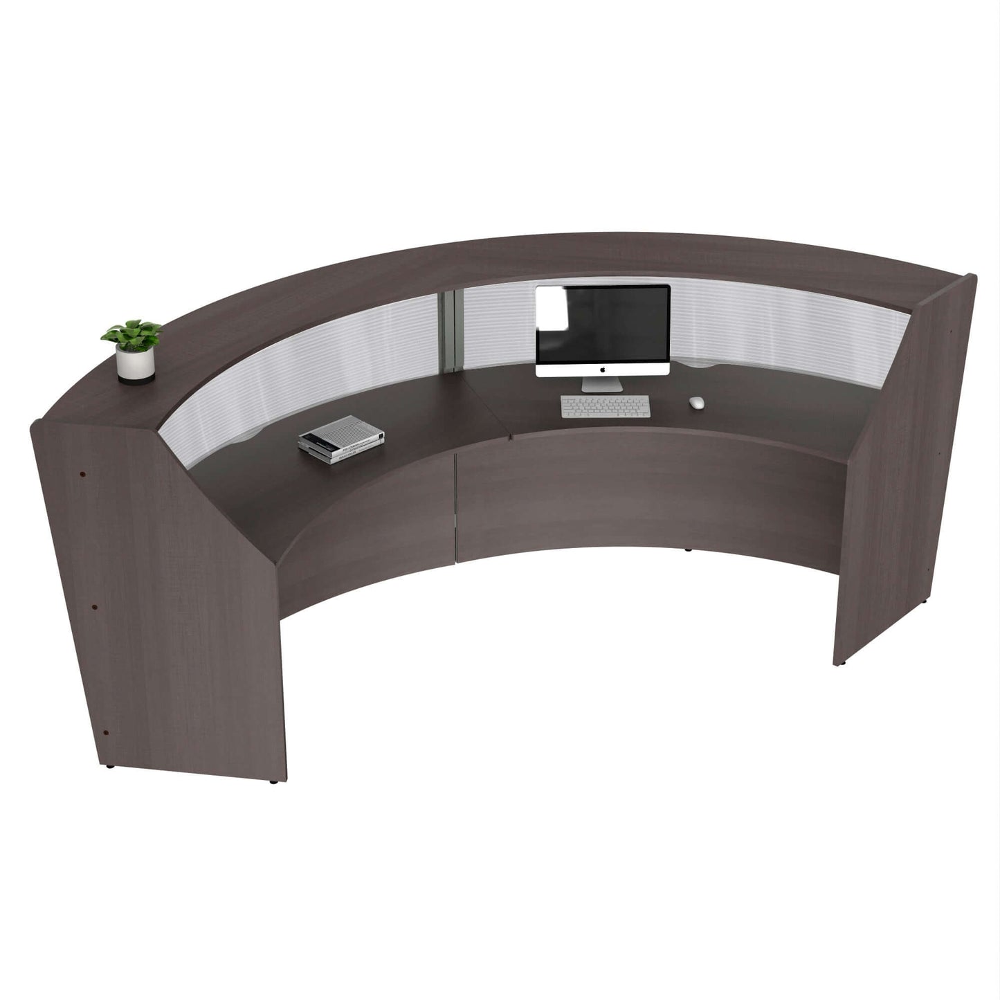 Linea Italia Curved Reception Desk with Polycarbonate 2 Units