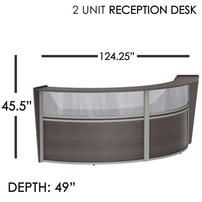 Linea Italia Curved Reception Desk with Polycarbonate 2 Units