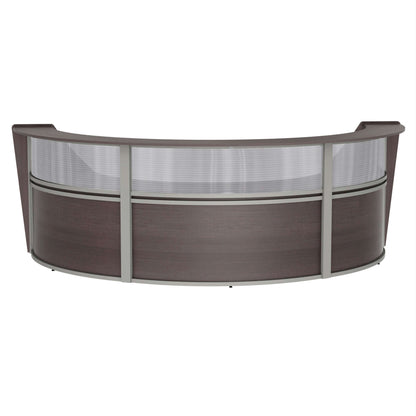 Linea Italia Curved Reception Desk with Polycarbonate 3 Units