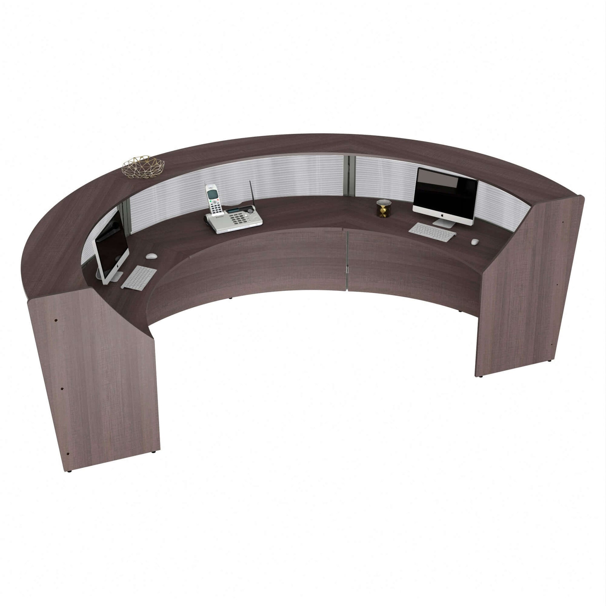 Linea Italia Curved Reception Desk with Polycarbonate 3 Units