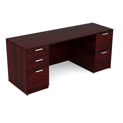 Kai Line Desks Credenza with Double Full Pedestals