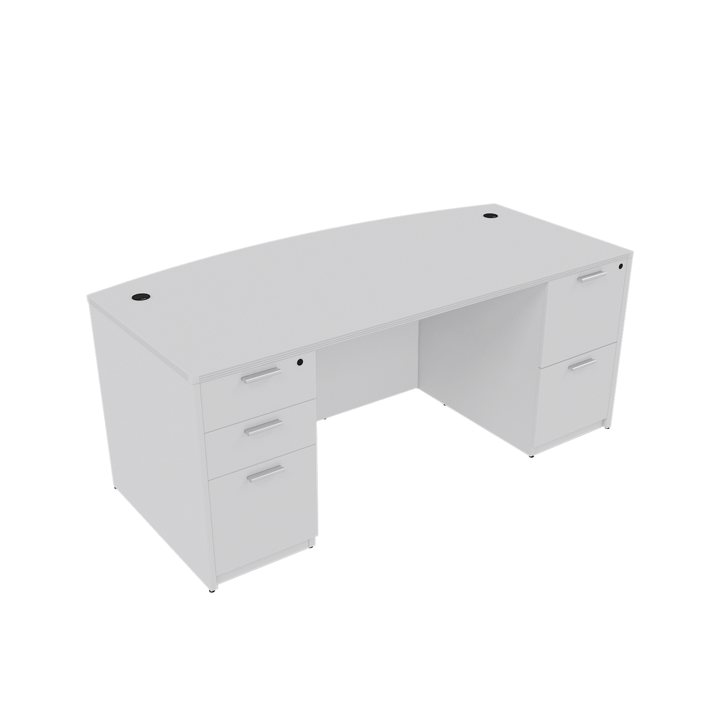 Kai Line Bow Front Desk with Double Full Pedestals