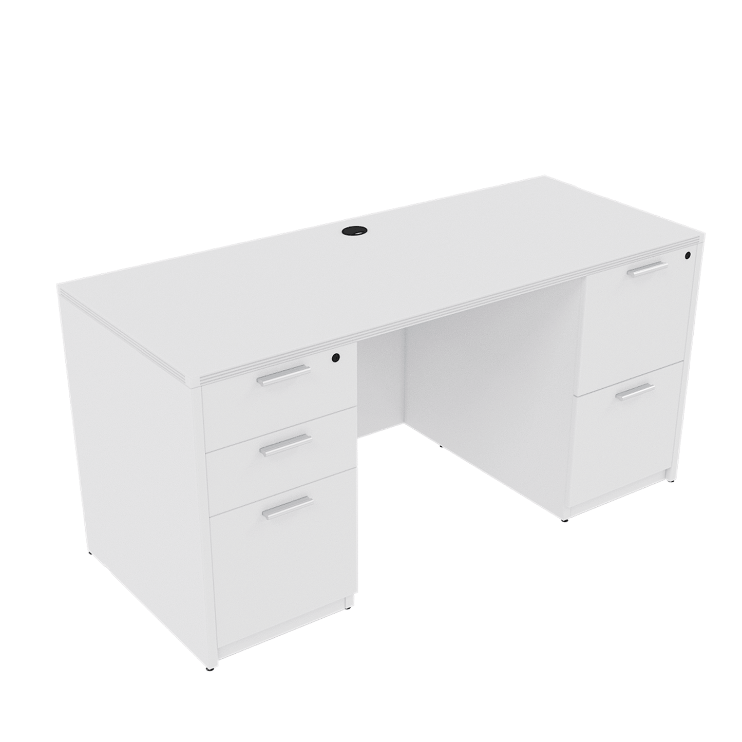 Kai Line Desks Credenza with Double Full Pedestals