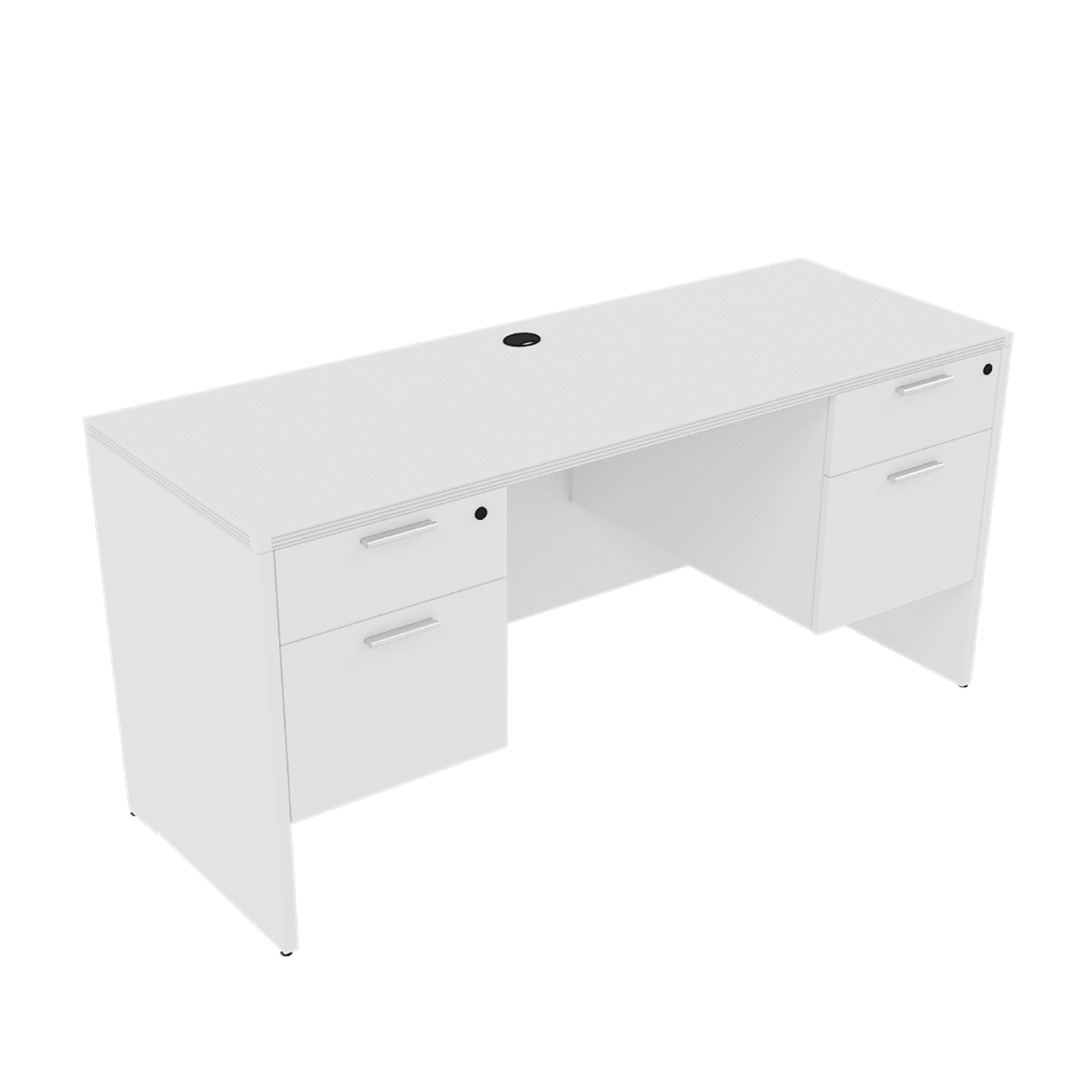 Kai Line Desks Credenza with Double Suspended Pedestals