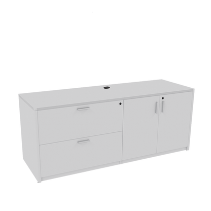 Kai Line Credenza Storage with Lateral File and Storage Cabinet