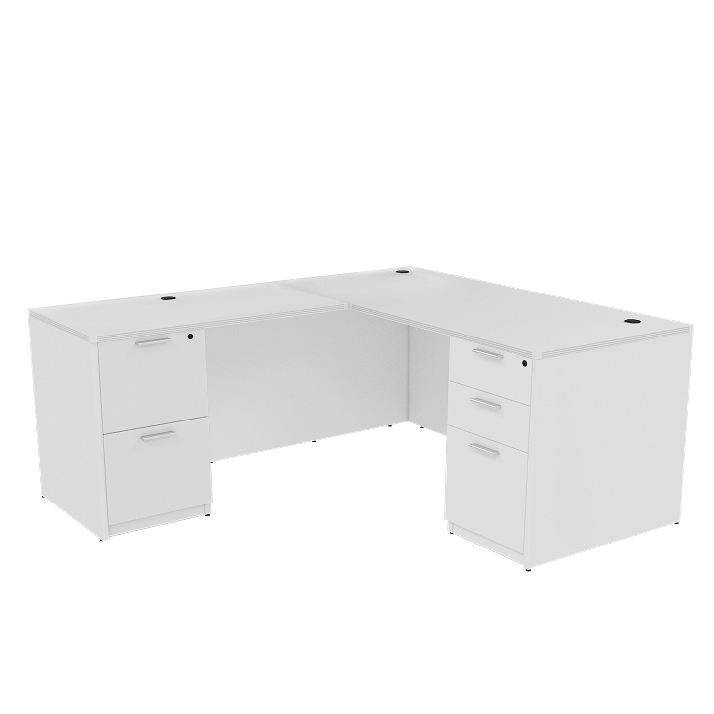 Kai Line L Shaped Desks Reversible with Double Full Pedestals