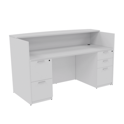 Kai Line Reception Desk with Double Full Pedestals