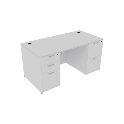 Kai Line Rectangular Desks with Double Full Pedestals