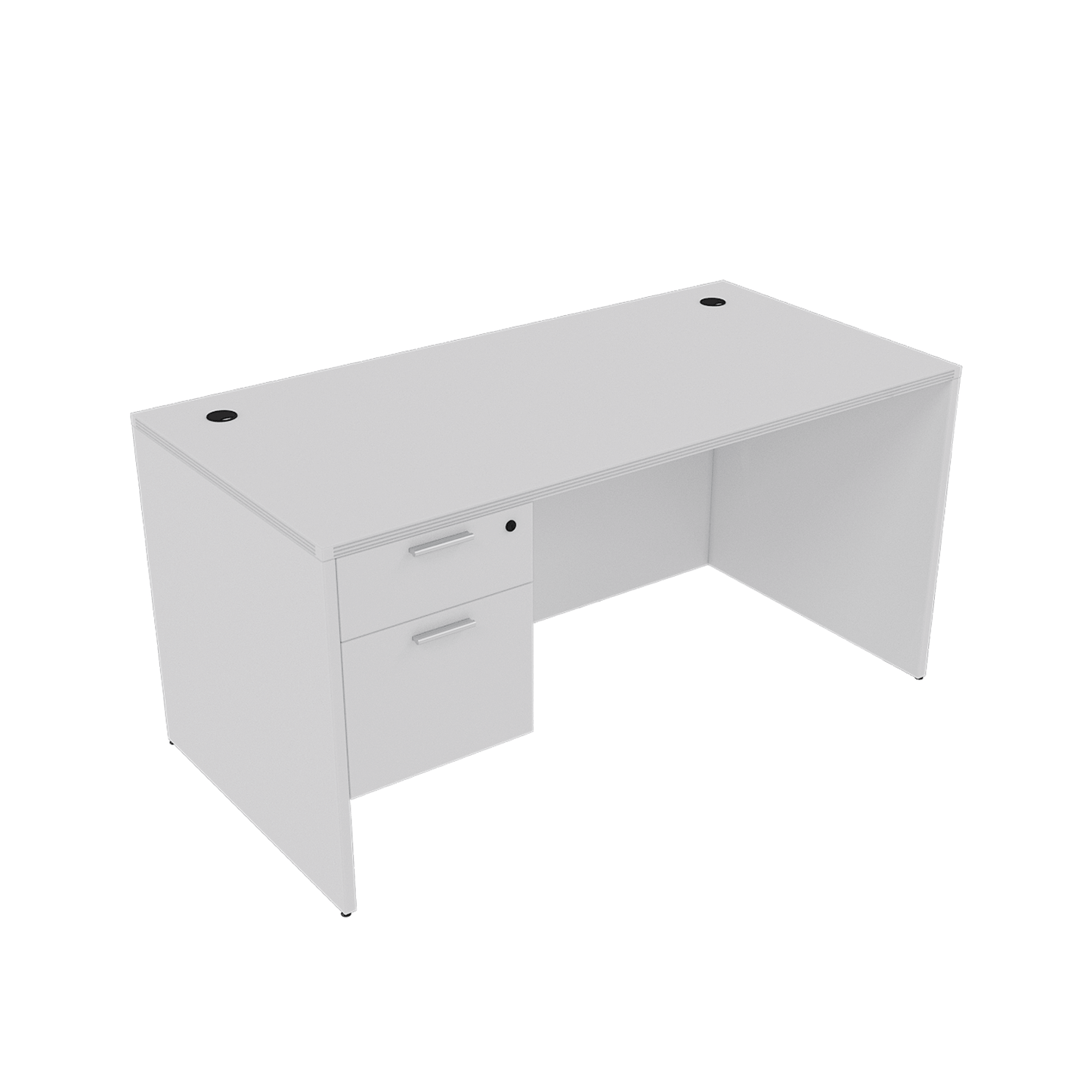 Kai Line Rectangular Desk with Single Suspended Pedestal