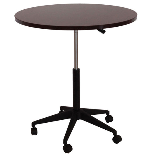 Boss 32″ Mobile Round Table, Mahogany