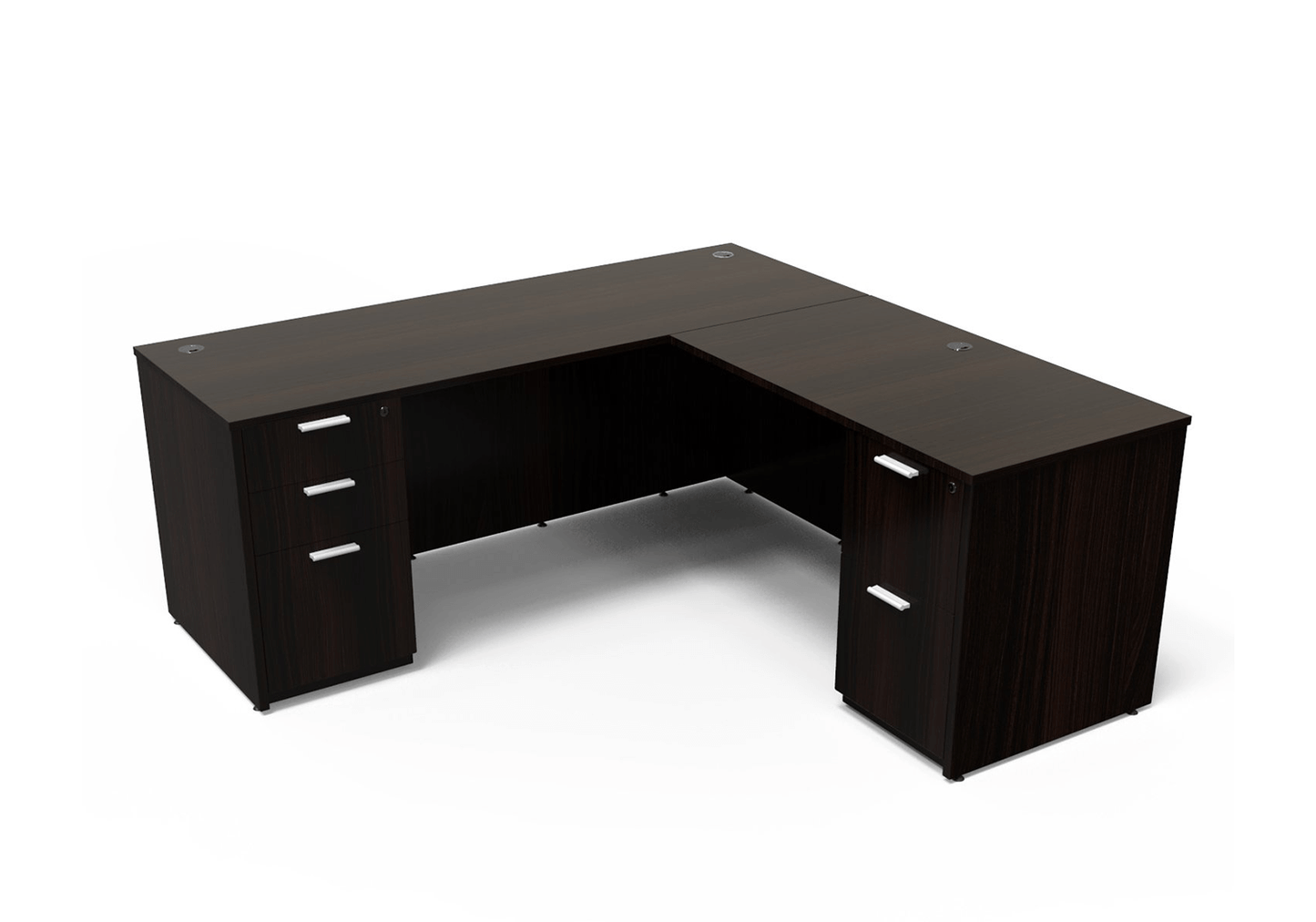 Kai Line L Shaped Desks Reversible with Double Full Pedestals