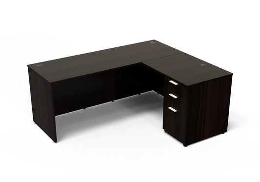 Kai Line L Shaped Desks Reversible with Single Full Pedestal