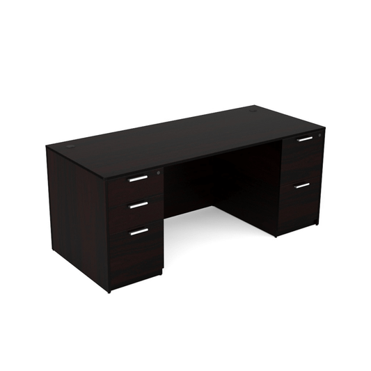 Kai Line Rectangular Desks with Double Full Pedestals