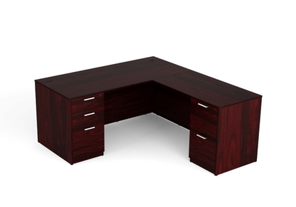 Kai Line L Shaped Desks Reversible with Double Full Pedestals