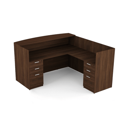 Kai Line Reversible Reception L-Desk Desk with Double Full Pedestals