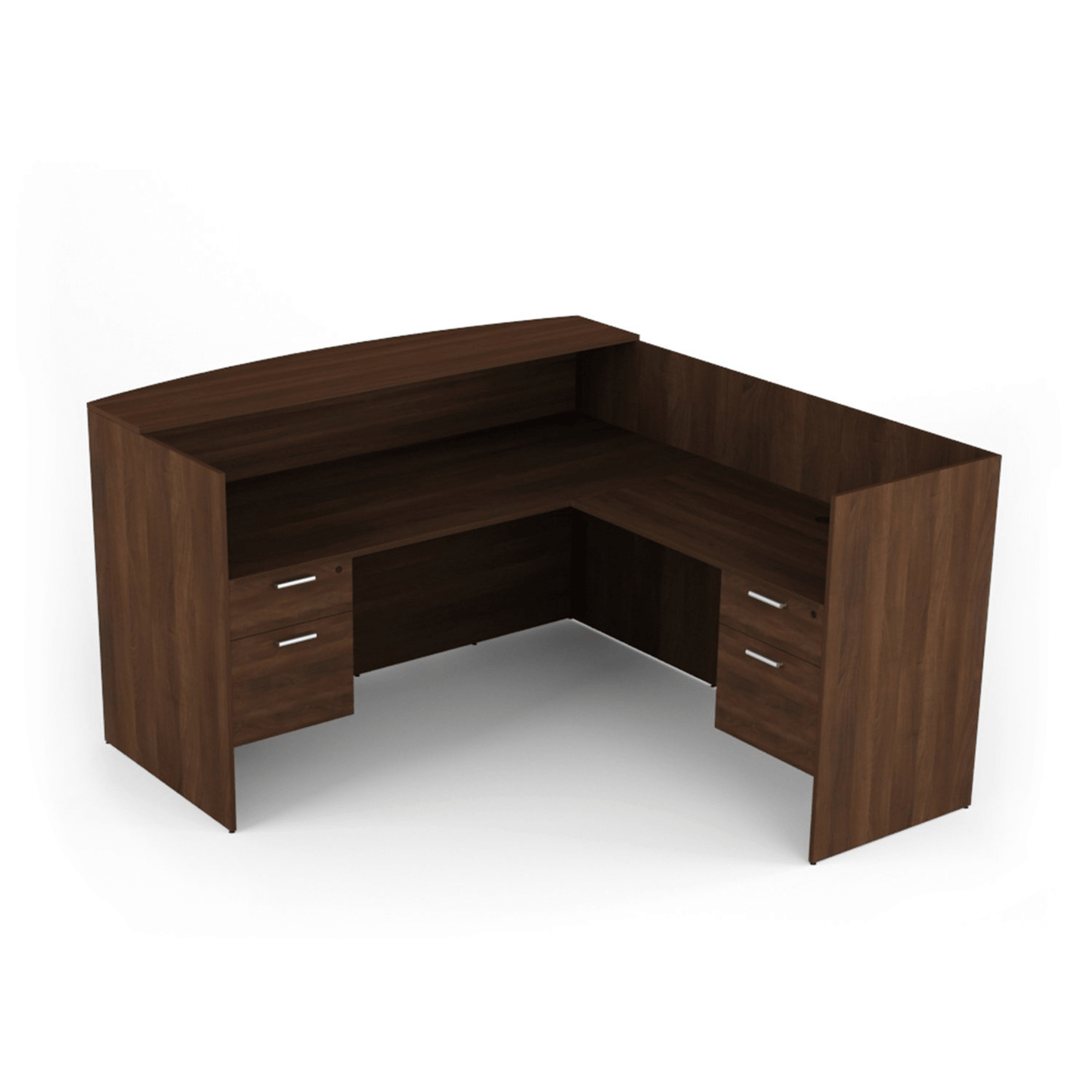 Kai Line Reversible Reception L-Desk Desk with Double Suspended Pedestals