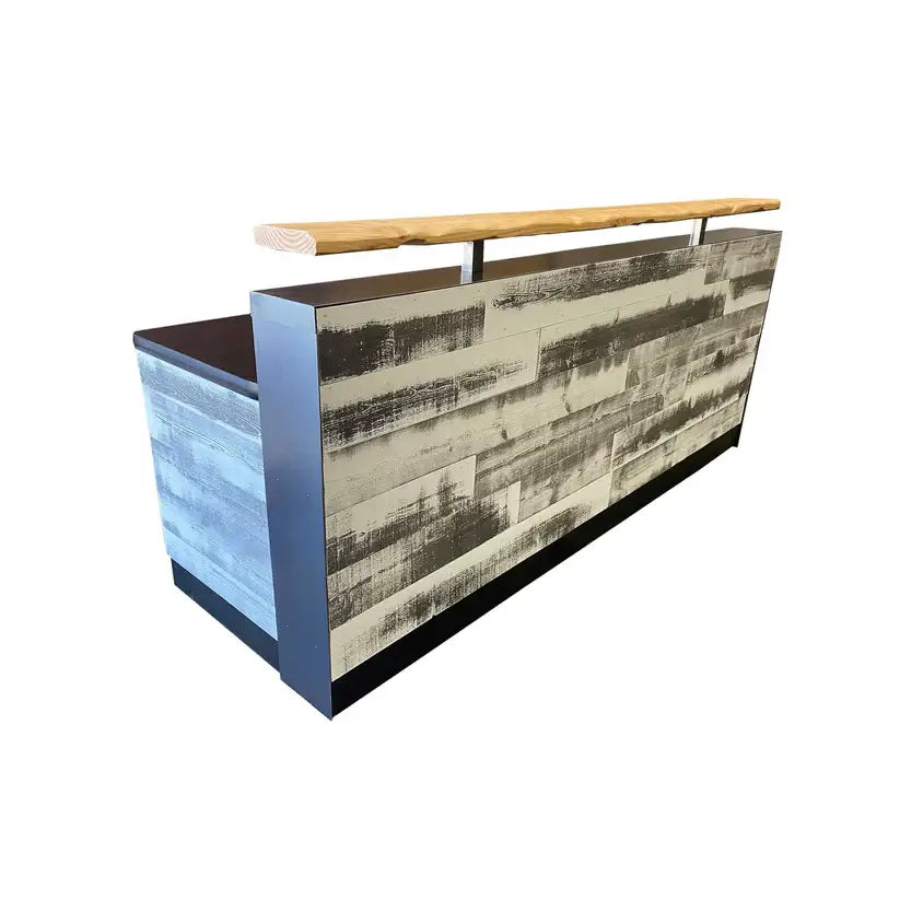 Reception Counter Solutions White Washed Memphis Reception Desk - Reclaimed Wood Reception Desk- Rustic Reception Desk