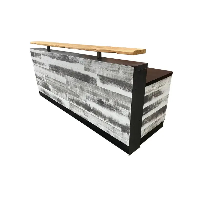 Reception Counter Solutions White Washed Memphis Reception Desk - Reclaimed Wood Reception Desk- Rustic Reception Desk