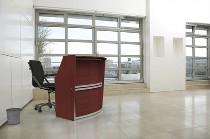 Linea Italia Curved Reception Desk with Counter Single Unit