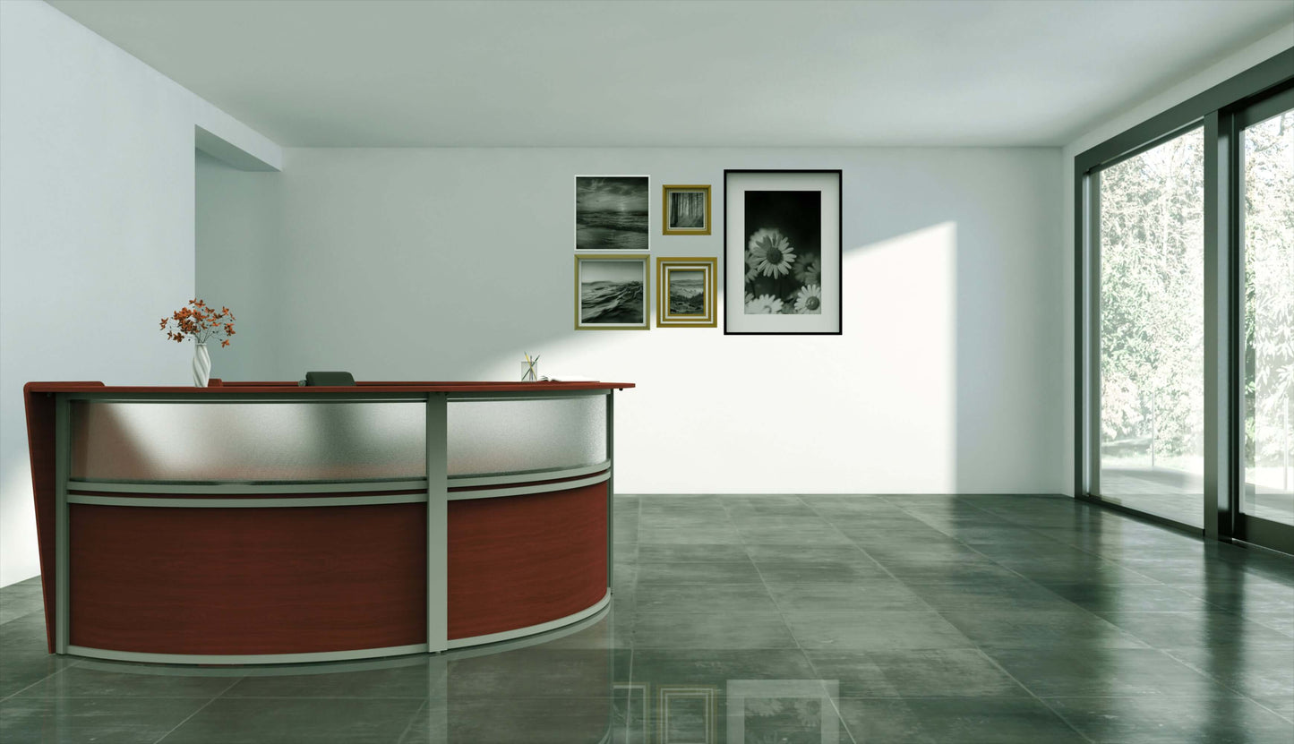 Linea Italia Curved Reception Desk with Polycarbonate 4 Units