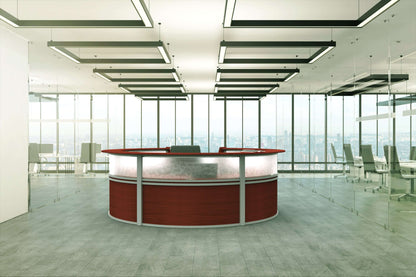 Linea Italia Curved Reception Desk with Polycarbonate 5 Units