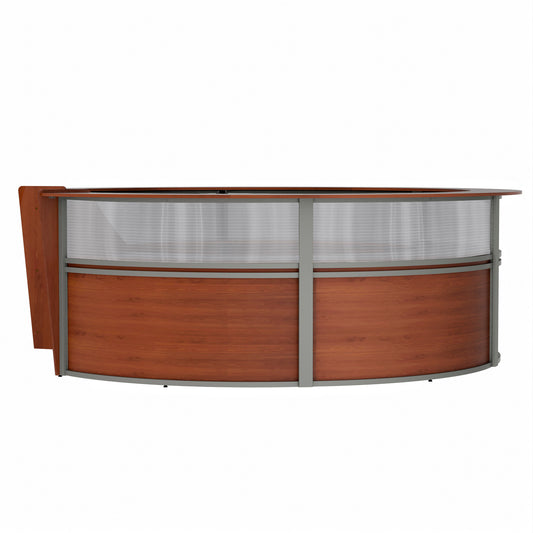 Linea Italia Curved Reception Desk with Polycarbonate 5 Units